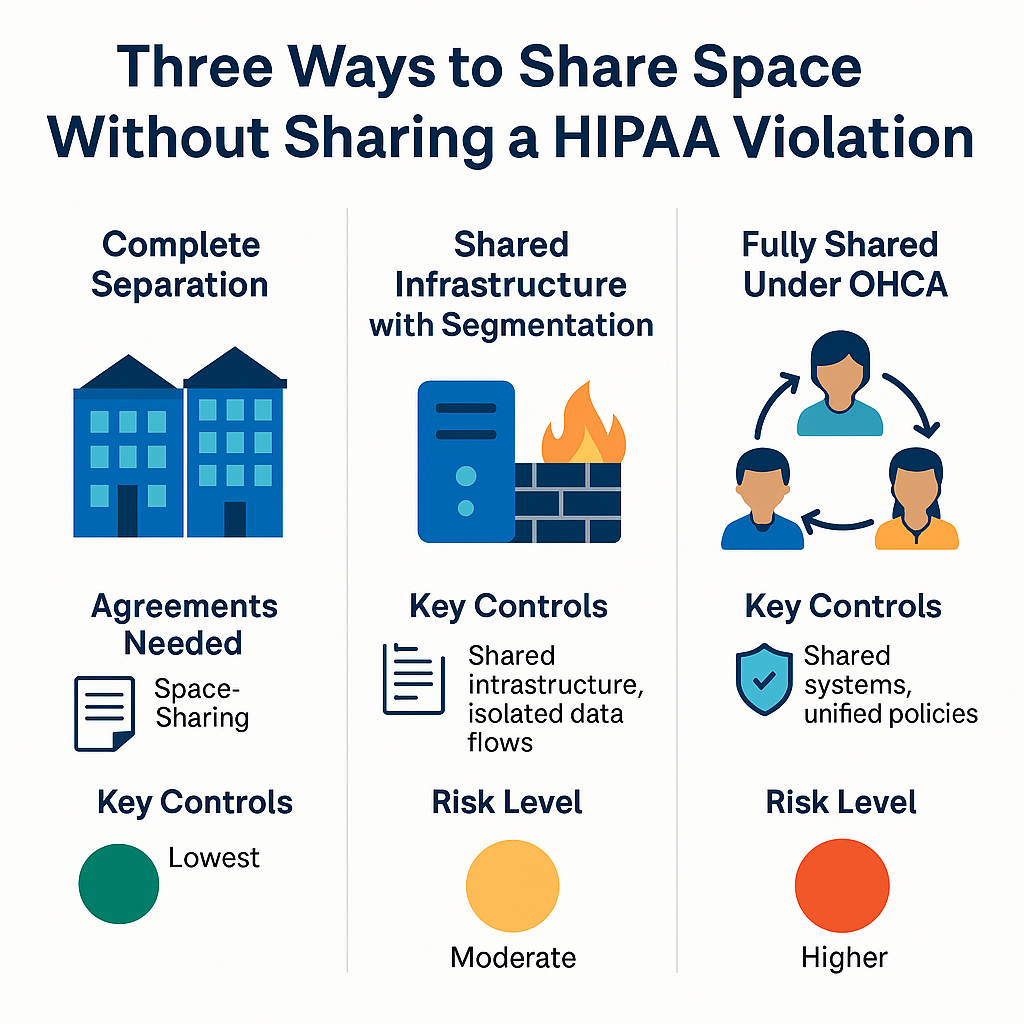 Three Approaches to Share Space without Sharing a HIPAA Violation